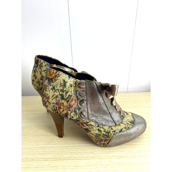Poetic License Tweed‎ Oxford Ribbon Heels Shoes size 37 whimsical quirky cosplay - Picture 4 of 8